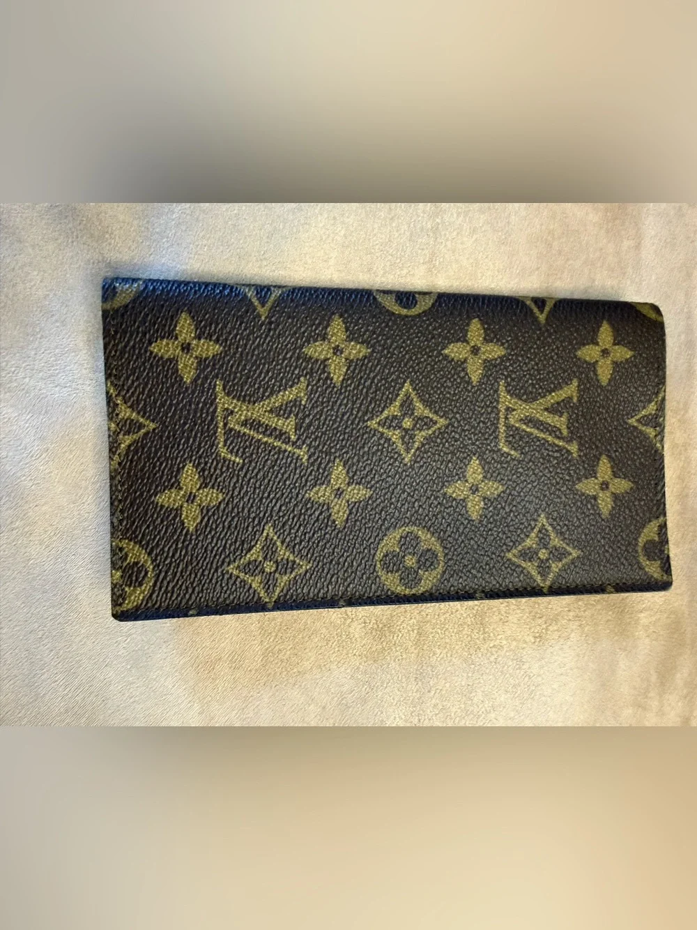 Vintage Louis Vuitton LV Monogram Canvas Simple Checkbook Wallet w/Insert